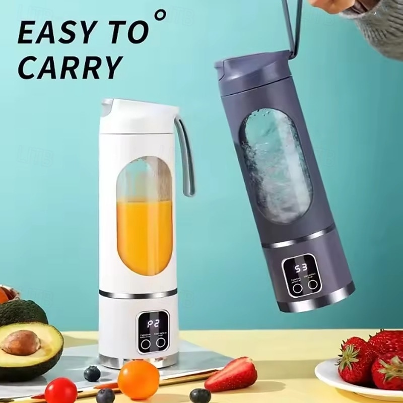 New Household Charging MINI Crushed Ice Electric Juicer Powerful Motor 450ML Large Capacity Digital Display Juice Cup2