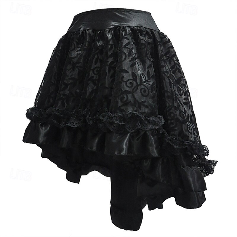 Retro Vintage Punk & Gothic Steampunk Skirt Goth Girl Flounced Fancy Dress Women's Fantasy Steampunk Masquerade Casual Daily Adults Skirt4