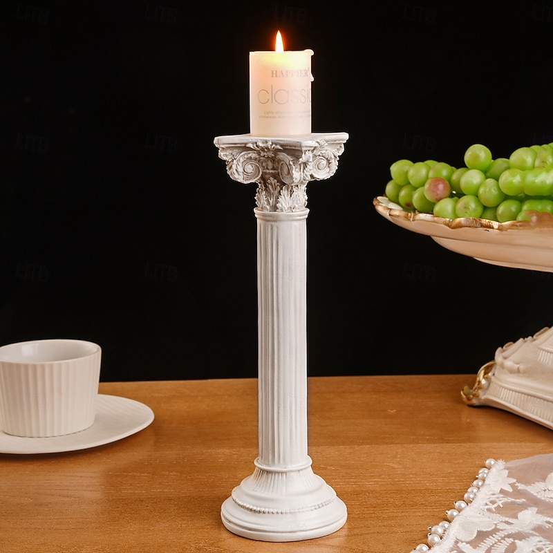 Vintage Roman Column Candle Holder, Classic Tabletop Centerpiece for Wedding, Anniversary, Romantic Candle Decor, Photography Prop & Home Decoration4