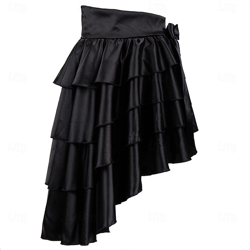 Retro Vintage Punk & Gothic Steampunk Skirt Goth Girl Flounced Fancy Dress Women's Fantasy Steampunk Masquerade Casual Daily Adults Skirt All Seasons3