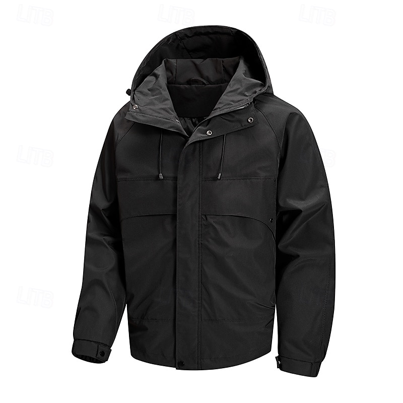 Men's Jacket Casual Jacket Outdoor Vacation Warm Zipper Pocket Fall Winter Plain Fashion Streetwear Standing Collar Regular Light Yellow Black Light Purple Khaki Jacket