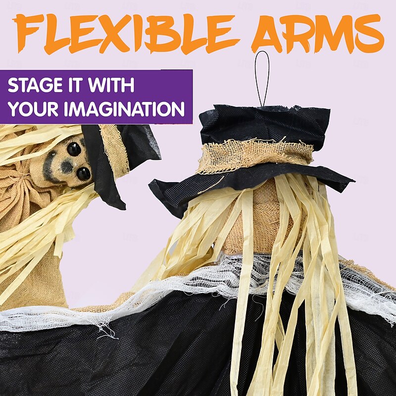 Halloween Decorations Cute Mummy Scarecrow Gauze Hanging Ghosts Indoor and Outdoor Horror Venue Decoration Escape Room