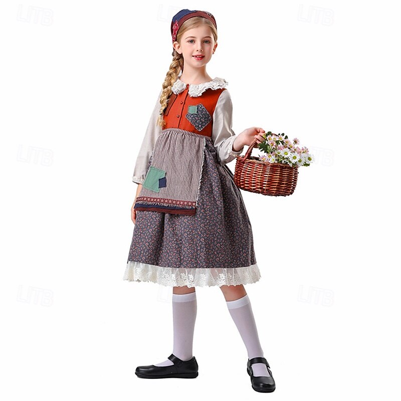 Cosplay Halloween Masquerade Kid's Girls' Halloween Children's Day Performance Halloween Easy Halloween Costumes Dress Up4