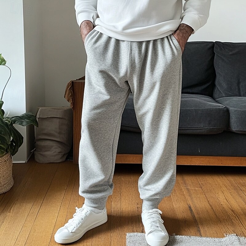 Men's Sweatpants Joggers Trousers Casual Pants Drawstring Pocket Elastic Waist Plain Comfort Full Length Home Party Daily Fashion Classic Style Black Yellow Micro-elastic2