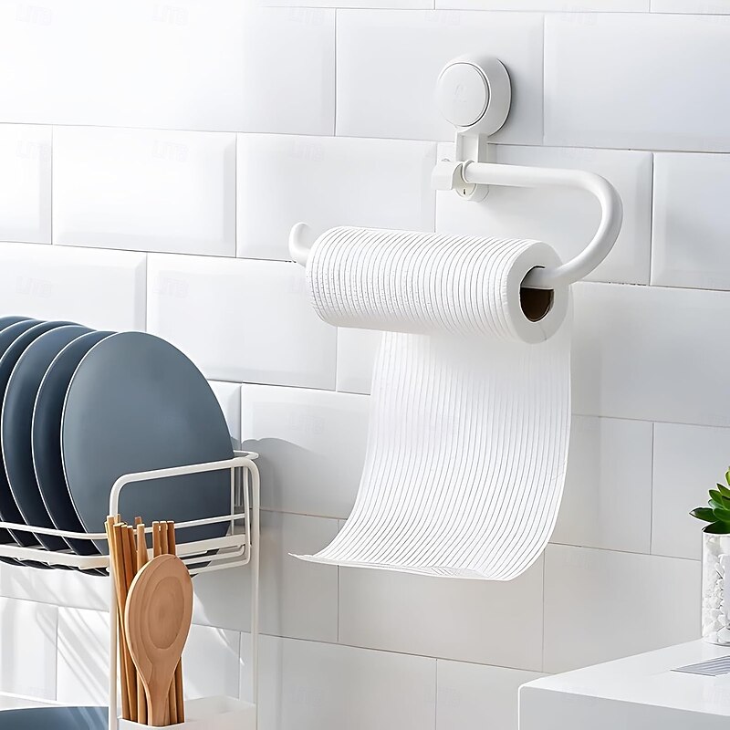 TAILI Towel Rack Roll Paper Storage Holder, Storage Roll Stand Toilet Paper Holder, Tissue Storage Shelf Toilet Paper Holder No Punching, Kitchen Decor and Accessories3