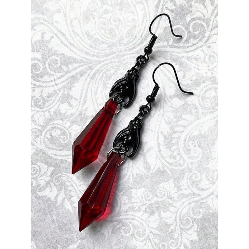 Women's Halloween Gothic Dangle Earrings with Sharp Faceted Design - Perfect for Halloween Parties and Costumes4