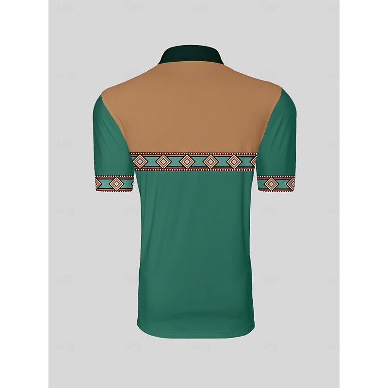 Men's Golf Polo Shirt khaki Short Sleeve Top Golf Attire Clothes Outfits Wear Apparel2