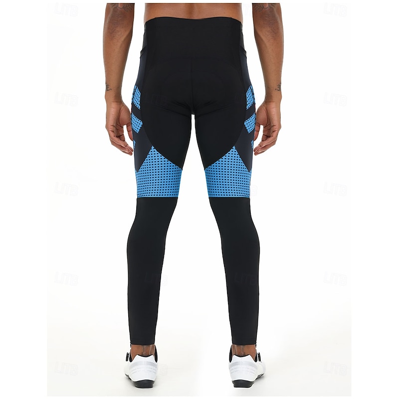 Men's Cycling Tights Bike Pants Bike Tights Race Fit Sports Windproof Elastic Breathable Green+Black Black+Blue Spandex Clothing Apparel Advanced Bike Wear2