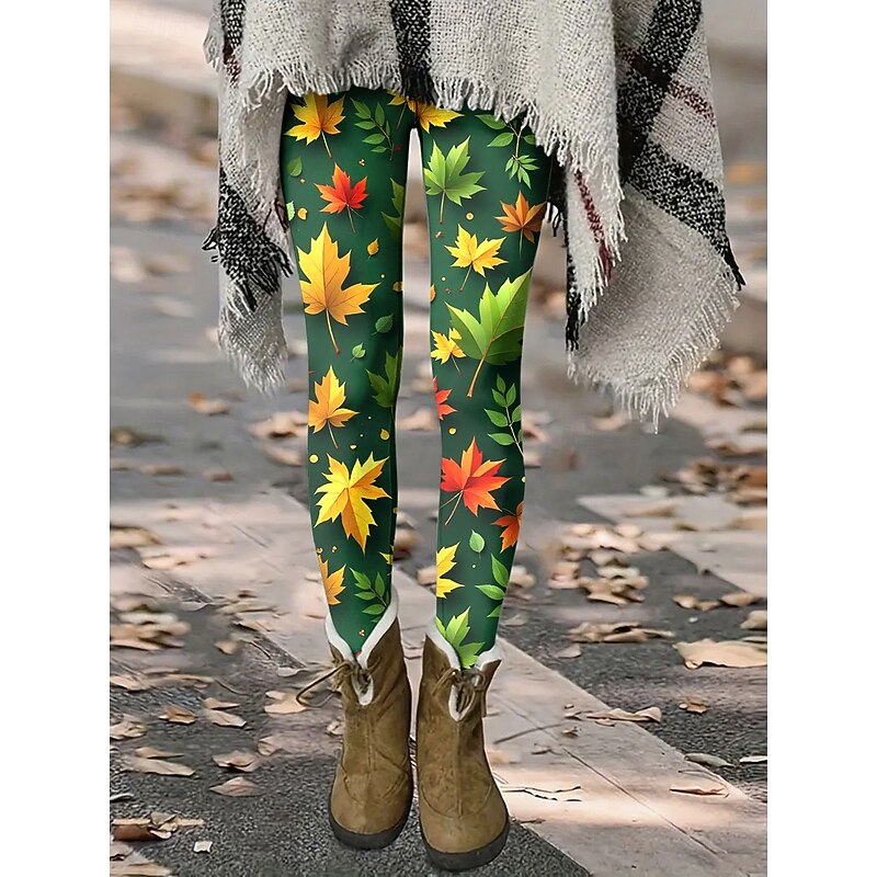 Women's Leggings Vacation Vintage Fashion Full Length High WaistPantsHalloween Graphic Animal Cat Printing Thermal Warm Soft Breathable Stretchy Formal Outdoor Vacation Black Orange Green Rainbow4