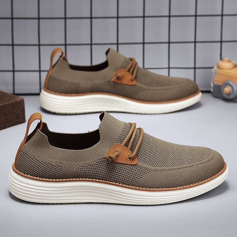 Men's Gray Breathable Casual Shoes with Lace-Up Design, Lightweight Walking Sneakers for Travel, Work and Everyday Wear2