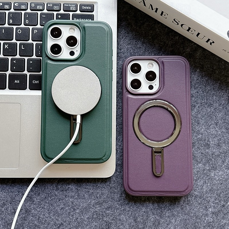 Phone Case For iPhone 16 15 14 Pro Max Plus 16e 13 Pro Max Back Cover Magnetic Kickstand Shockproof Retro TPU PU Leather3