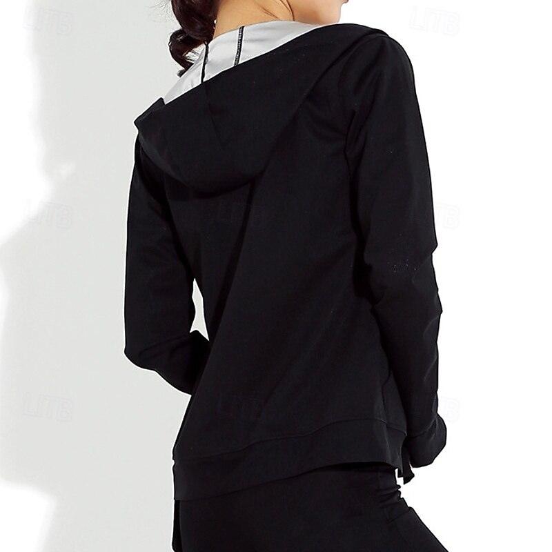 Women with Zipper Hooded Plain Physical Therapy Sauna Suit For Gym Athletic2