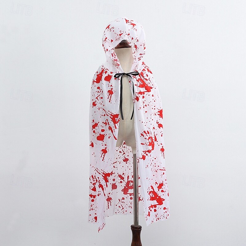 Kids Girls' Halloween Cape Tie Dye Fashion Outdoor Coat Outerwear 4-12 Years Fall Black White Wine3