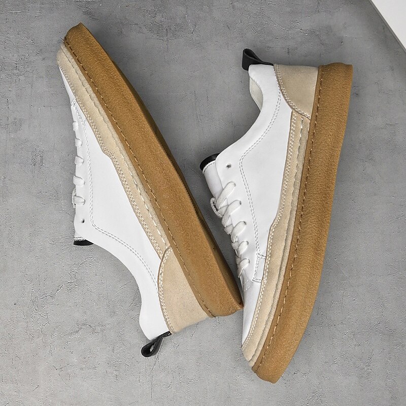 Men's White & Beige  Casual Sneakers - Retro - styled, Great for Fashion - Loving Guys in Outdoor & Leisure Activities4