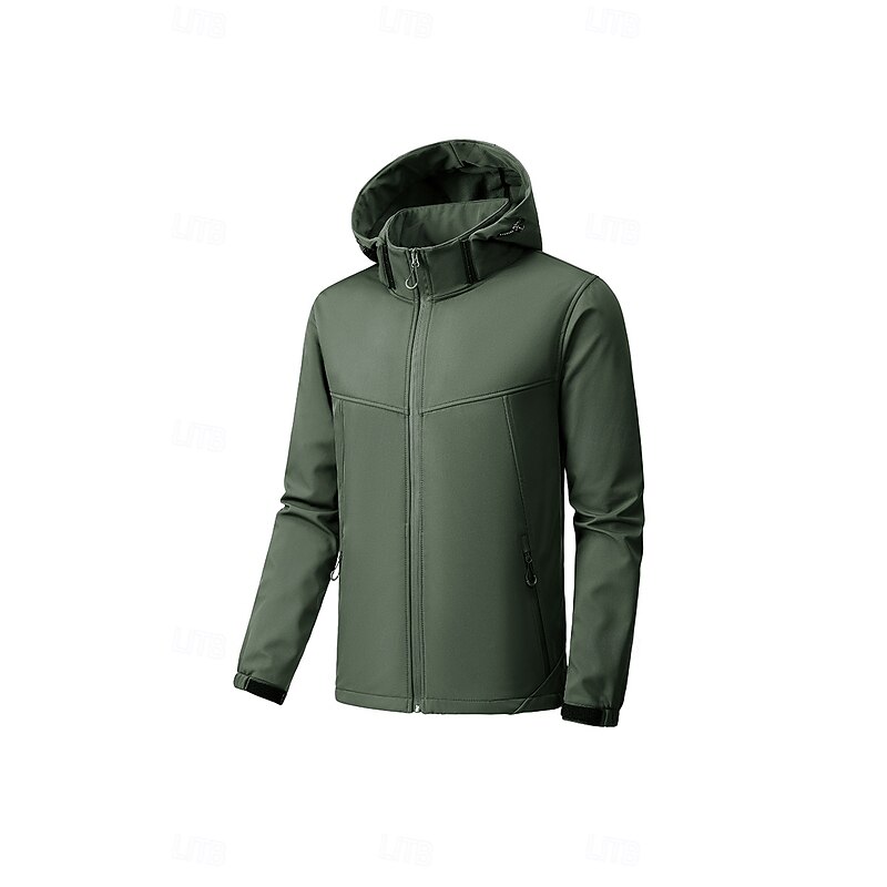 Men's Jacket Casual Jacket Outdoor Vacation Warm Zipper Pocket Fall Winter Plain Fashion Streetwear Standing Collar Regular Black Light Green Red Dark Blue Grey Jacket