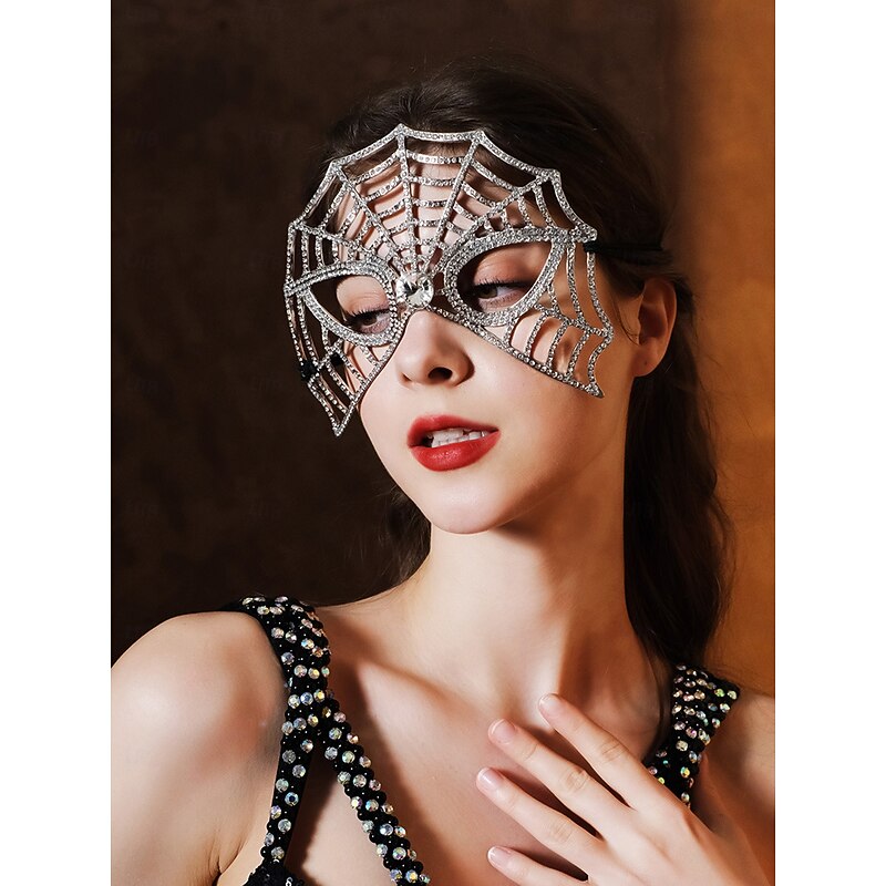 Women's Rhinestone Masquerade Mask, Butterfly Style Crystal Party Eye Mask for Halloween Party and Costume Ball3