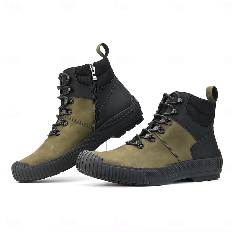 Men's Outdoor Hiking Boots Waterproof Anti-Slip Trekking Shoes Casual High Top Sneakers for Camping Walking Travel3