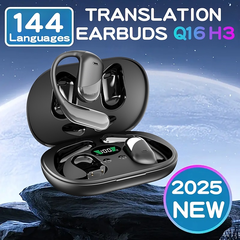 Language Translation Earbuds Two-way Real-time Translation With Wireless And App Online Instant Voice Translation Function Suitable For Travel Business And Learning Use.