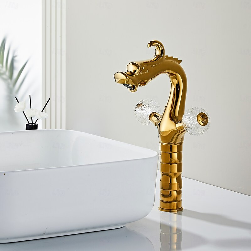 Bathroom Sink Faucet - Classic Electroplated Centerset Two Handles One HoleBath Taps2