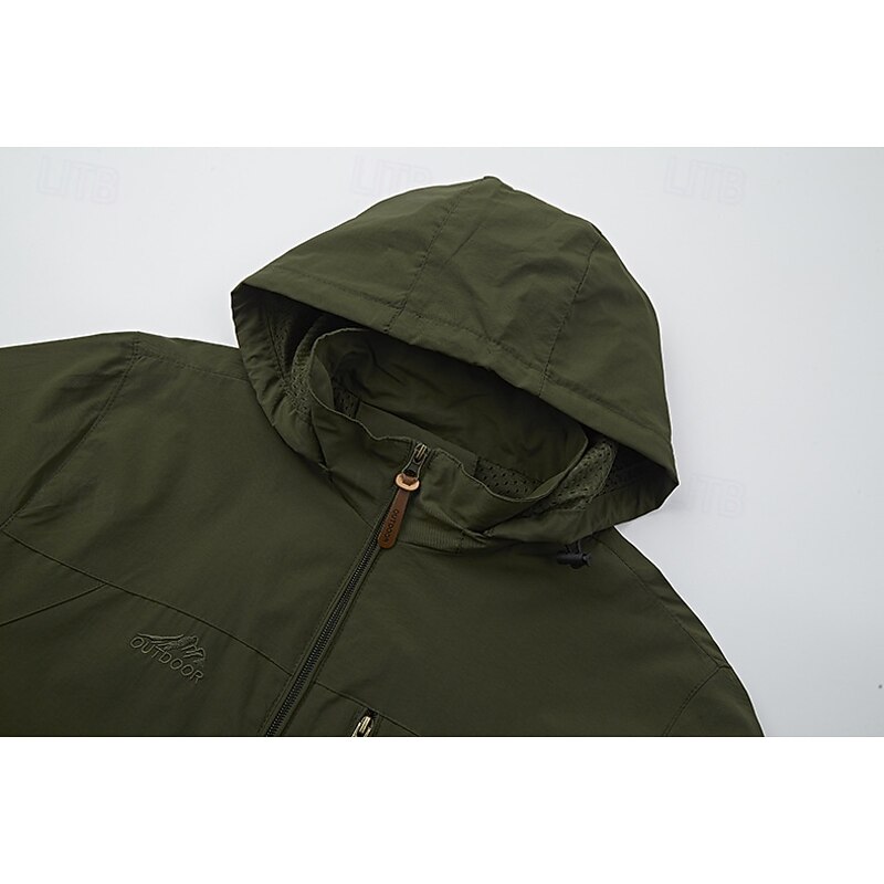 Men's Outdoor Jacket Tactical Jacket Windcheater Jacket Street Casual Waterproof Windproof Pocket Spring Fall Solid Color Casual Turndown Regular Black Navy Blue Khaki Army Green Dark Gray Jacket2