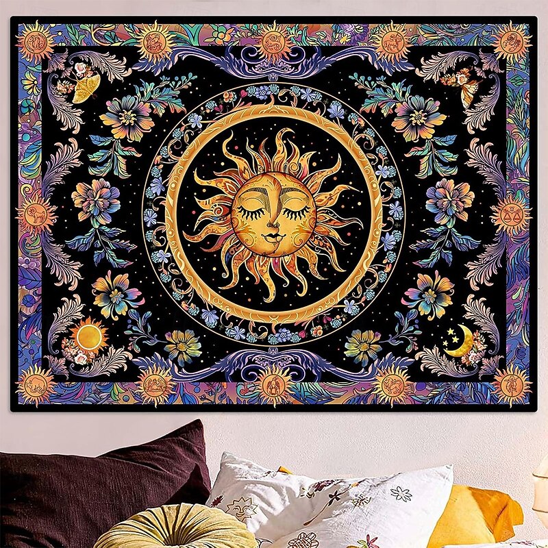 Tapestry Banners Wall Hangings Moon Sun Boho Mystic Bedroom Living Room Dorm Home Decor2