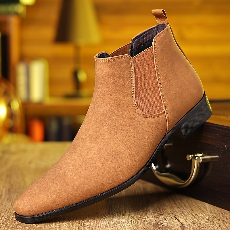 Men's Chelsea Boots- Business Casual Ankle Boots for Classic Office and Everyday Wear