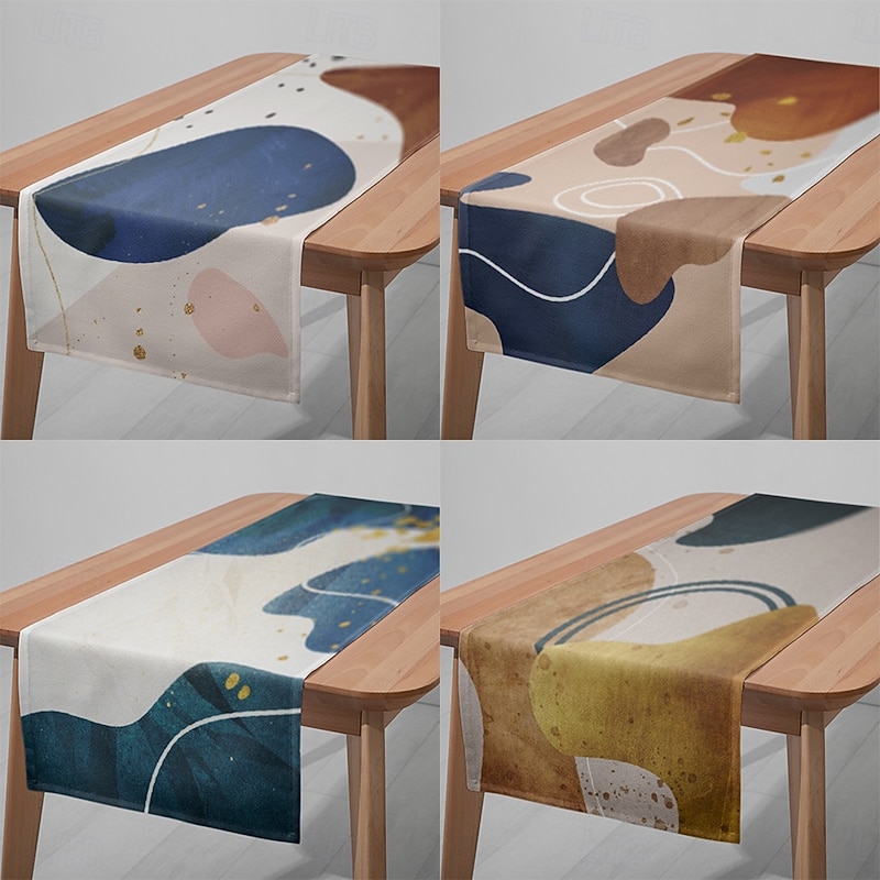 1pc Graffiti Table Runner, Digital Printed Rectangular Tablecloth for Dining Room, Wedding, Banquet, or Party Decoration