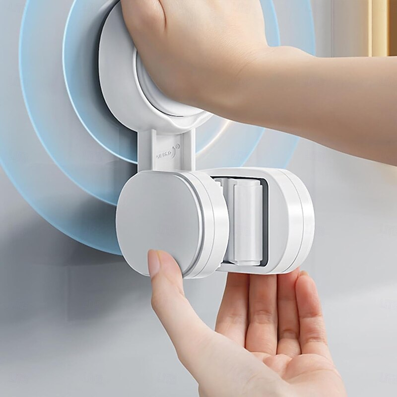 TAILI White Mop Holder&Bracket, Wall-Mounted, Traceless, No Drilling, Vacuum Suction Cup Hooks for Kitchen, Bathroom, Living Room, Stores Umbrellas, Towels, Brooms4