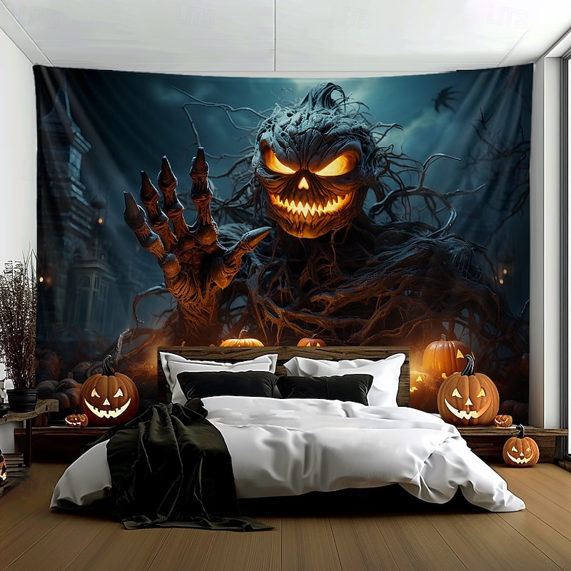 Halloween Tapestry Banners Blanket Tree Demon Fantasy Dark Punk Gothic Style Party Dorm Shooting Backgrounds Home Decor3
