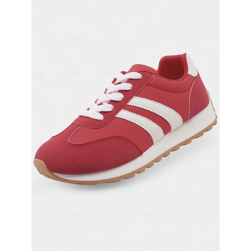 Women's Red Lace-Up Sneakers – Lightweight Athletic Shoes for Gym, Jogging and Everyday Sportswear4