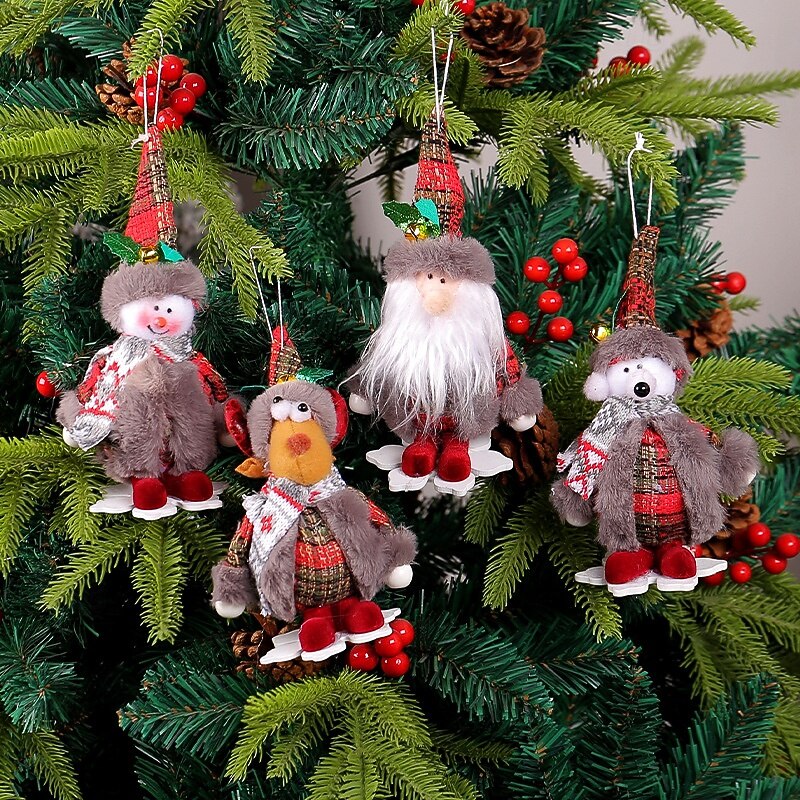Christmas Doll Hanging Ornament Christmas Tree Decoration Forest Santa Gnome Doll Small Hanging Charm Festive Holiday Home Decor Perfect Seasonal Party Accessory