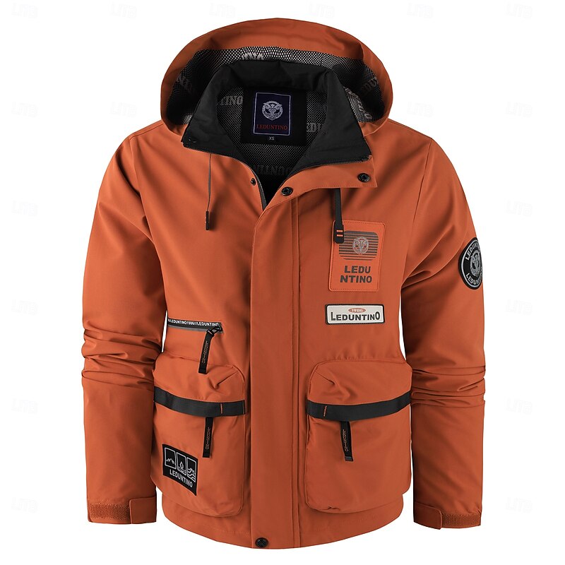 Men's Softshell Jacket Sport Coat Hiking Jacket Windcheater Jacket Sports Outdoor Casual 3 In 1 Waterproof Zipper Pocket Fall Winter Solid Color Active Hooded Short Black White Dark Red Jacket