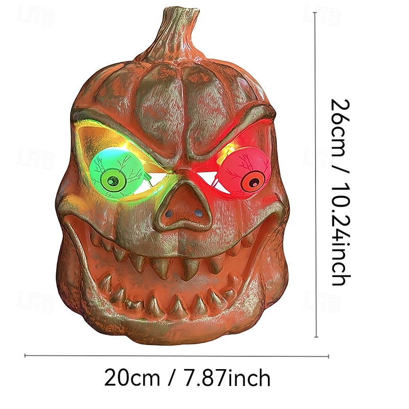 1 Pc 16 * 20CM Halloween horror pumpkin mask glowing makeup funny COS scary props2