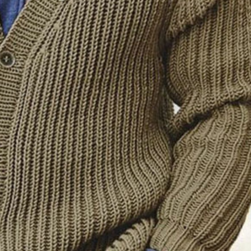Men's Sweater Cardigan Sweater Ribbed Knit Regular Tops Knitted Plain V Neck Vacation Fashion Casual Daily Wear Clothing Apparel Spring &  Fall khaki M L XL3