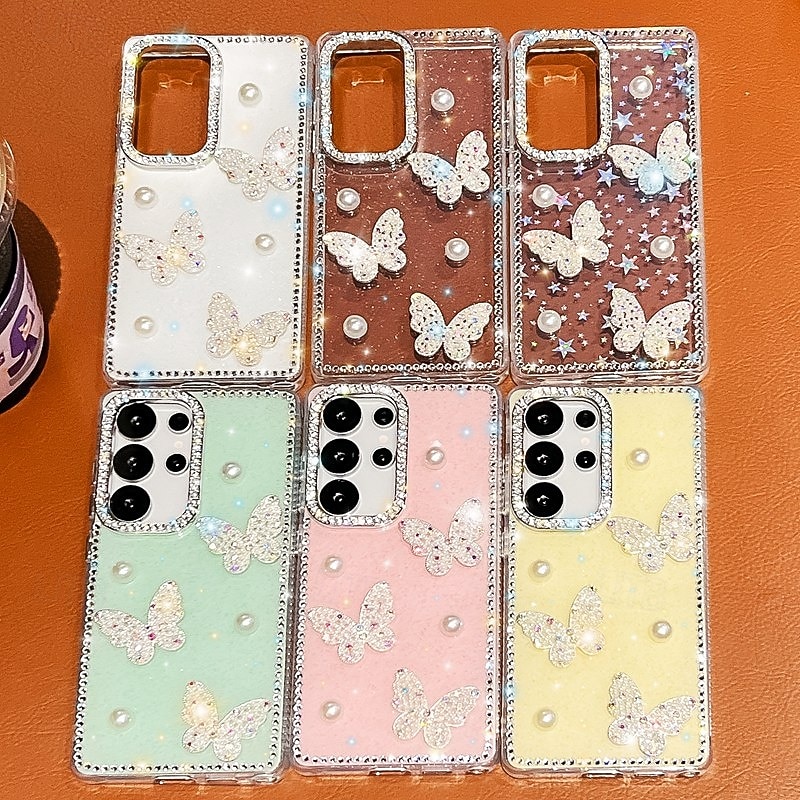 Phone Case For Samsung Galaxy S25 S24 Ultra Plus S24 FE S23 A16 A55 5G A35 5G A15 Back Cover Shockproof Butterfly Silicone