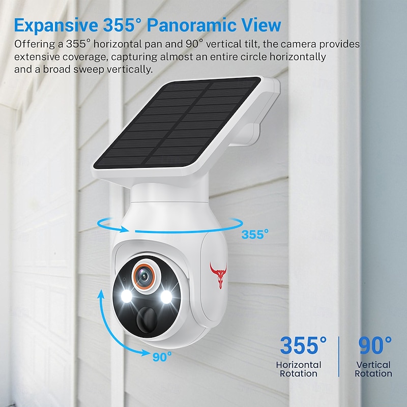 1080p Wifi Security Camera With Solar Panel Battery Power Pan Tilt Ai Motion Detection Night Vision Two-way Talk Ip65 Storage4