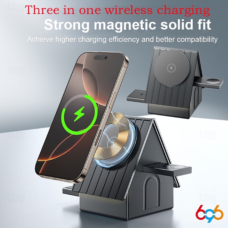 Wireless Charger Wireless Charging Pad Wireless Charging Stand Foldable Charging Station MagSafe Universal Magnetic For Cellphone Apple Watch Series 4 Apple Watch Series SE / 6/5/4/3/2/1 Apple Watch2