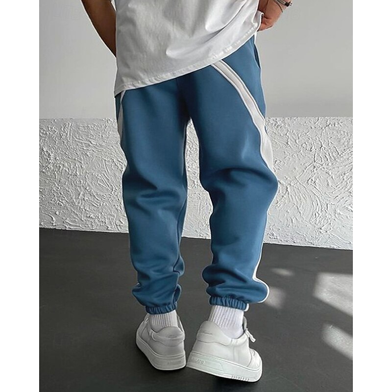 Men's Sweatpants Joggers Trousers Drawstring Pocket Elastic Waist Color Block Comfort Sports Outdoor Daily Fashion Casual Black / Red White / Black Micro-elastic3