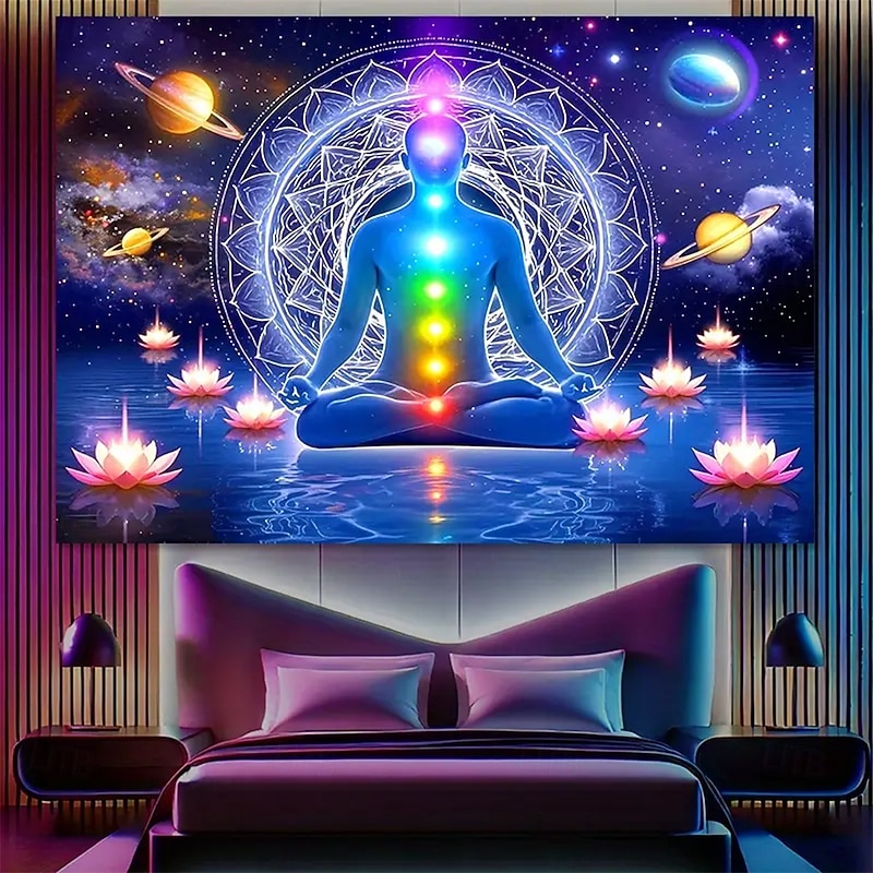Tapestry Blanket Wall Hangings Seven Chakra Yoga Meditation Mandala Vintage Ethnic Colorful Bedroom Living Room Dorm Home Decor