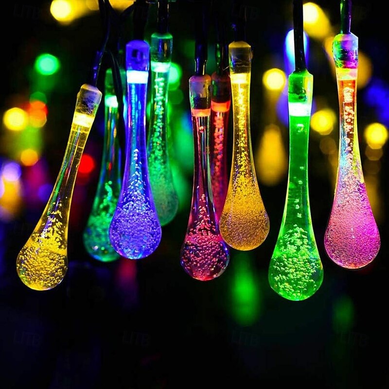 6.5m String Lights 30 LEDs EL 5mm 1Set Mounting Bracket 1 set Warm White Cold White Multi Color Creative String Lights Holiday Lights Solar Outdoor Holiday Solar Powered3