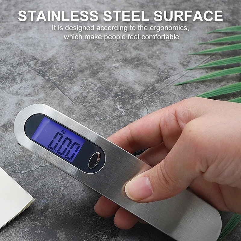 Portable Electronic Hook Scale Mini Handheld Digital Luggage Scale with Hook Lightweight Spring Weighing Tool for Travel Vegetables Market Portable Hanging Weight Measuring Device4