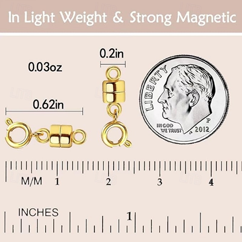 8pcs Strong Magnetic Necklace Clasps and Closures,Gold and Silver Plated Jewelry Clasps Converters for Bracelet Necklaces Chain4