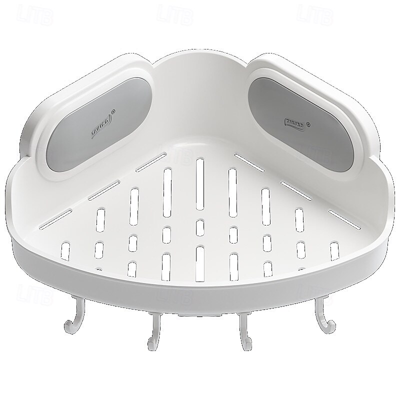 TAILI Shower Caddy Suction Cup Shower Shelf, Waterproof Vacuum Shower Caddy with Hooks, Bathroom Shower Basket Wall Mounted Shower Organizer for Shampoo, Body Wash, Conditioner, Soap