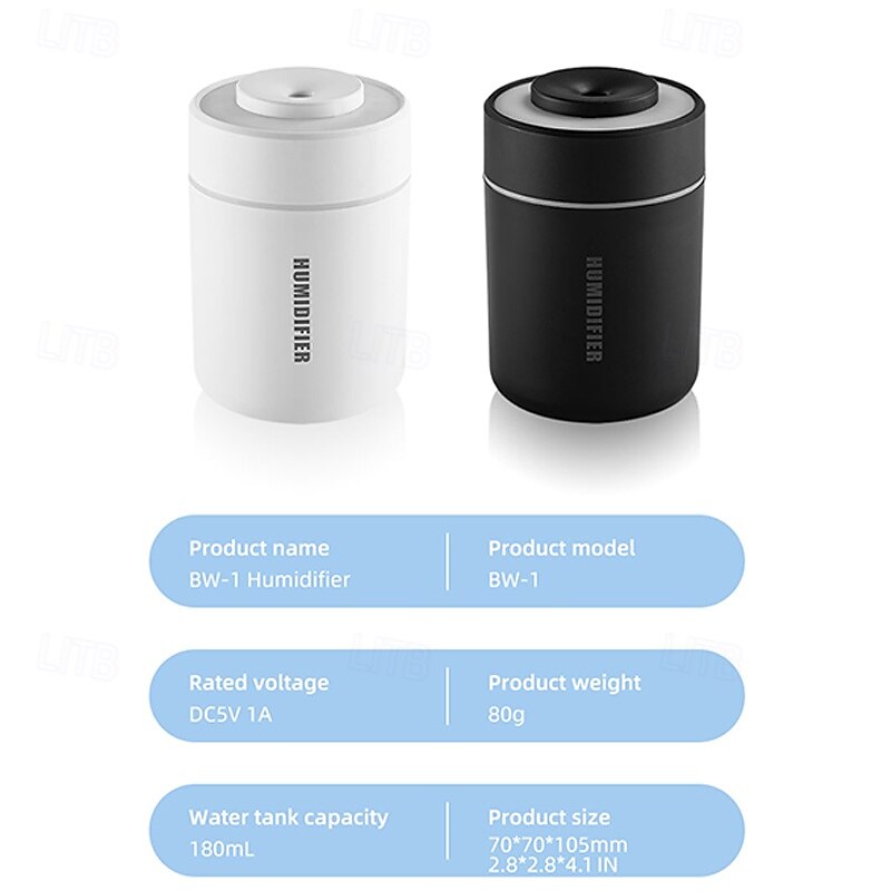 180ML Mini Air Humidifier USB Electric Home Office Vehicle-Mounted Desktop Colorful Humidifier3