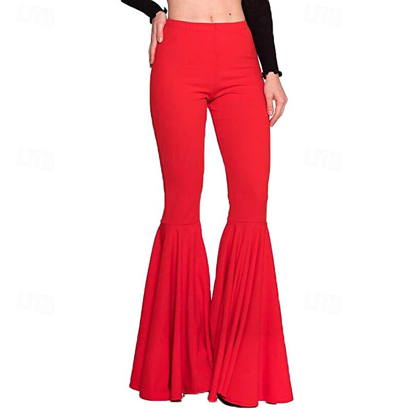 Women's Yoga Flared Leggings Dance Bottoms Tummy Control High Waist Gym Pilates Running Bottoms Solid Color Black Yellow Pink Fall Sports Activewear2