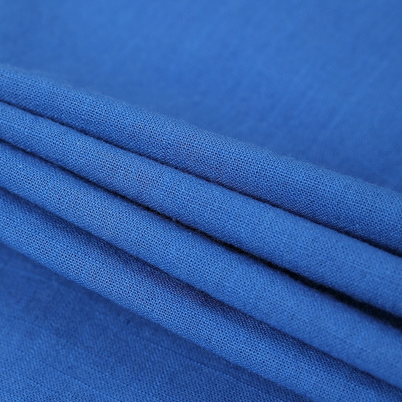 Men's Shirt Linen Shirt Guayabera Shirt Summer Shirt Beach Wear Solid Color Vacation Casual White+khaki White+Navy Blue Green+Khaki Blue+Khaki Short Sleeve Band Collar Summer Spring Clothing Apparel4