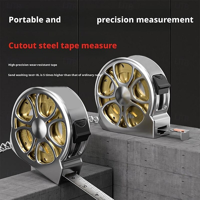 Mini Tape Measure Stainless Steel 2M/6FT Portable Retractable Keychain Tape Measurement for Household Agricultural Industrial Woodworking4