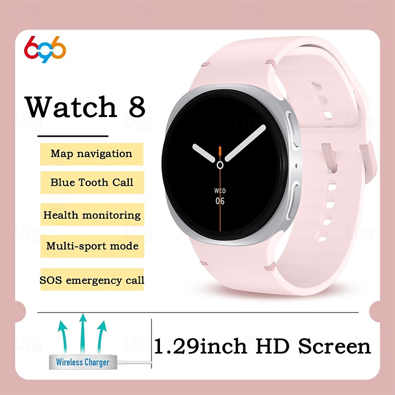 HD8MINI Smart Watch 1.29 inch Smartwatch Fitness Running Watch Bluetooth Pedometer Call Reminder Sleep Tracker Compatible with Android iOS Women Men Long Standby Waterproof Media Control IP68 22mm