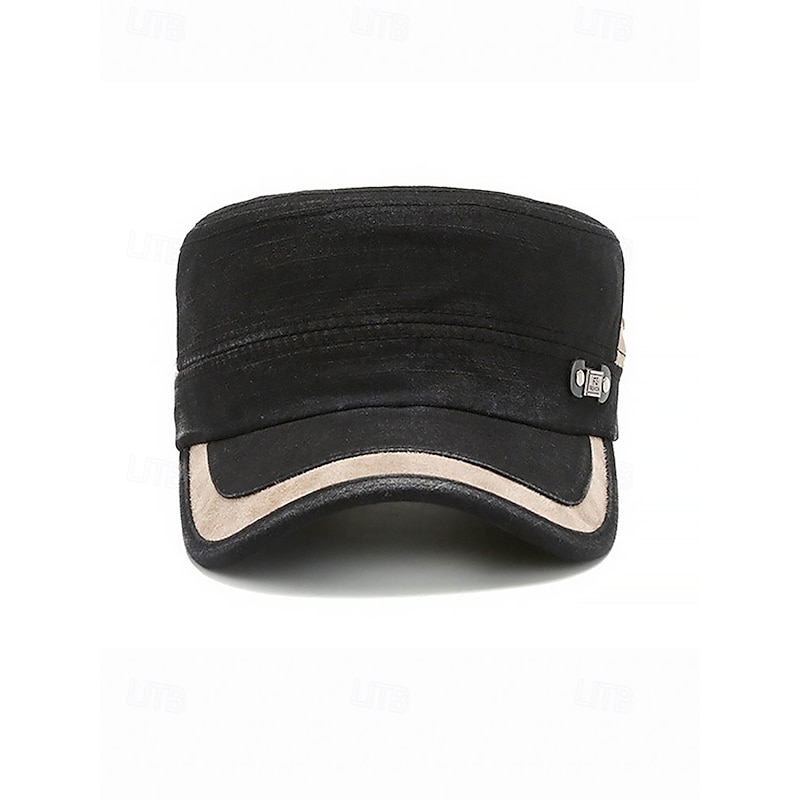 Men's Cotton Canvas Cadet Military Cap – Adjustable Patrol Hat with Curved Brim, Vent Eyelets & Logo Detail, Lightweight Breathable Style for Hiking, Fishing, Travel & Everyday Outdoor Wear4