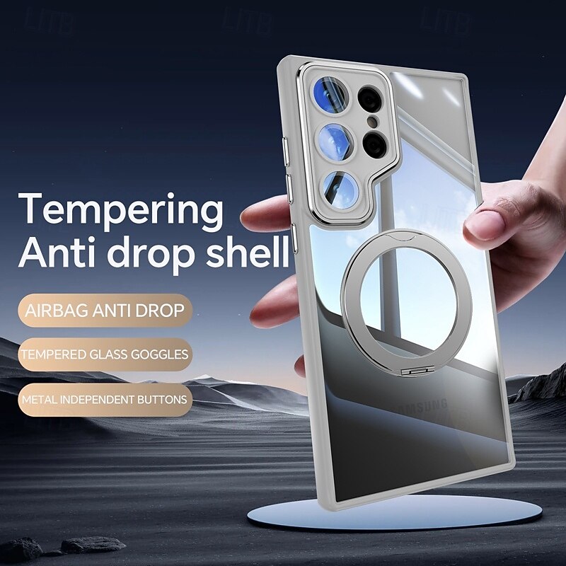 Phone Case For Samsung Galaxy S25 Ultra S24 Ultra S23 Ultra S24 FE Back Cover Magnetic Kickstand Shockproof Armor TPU3